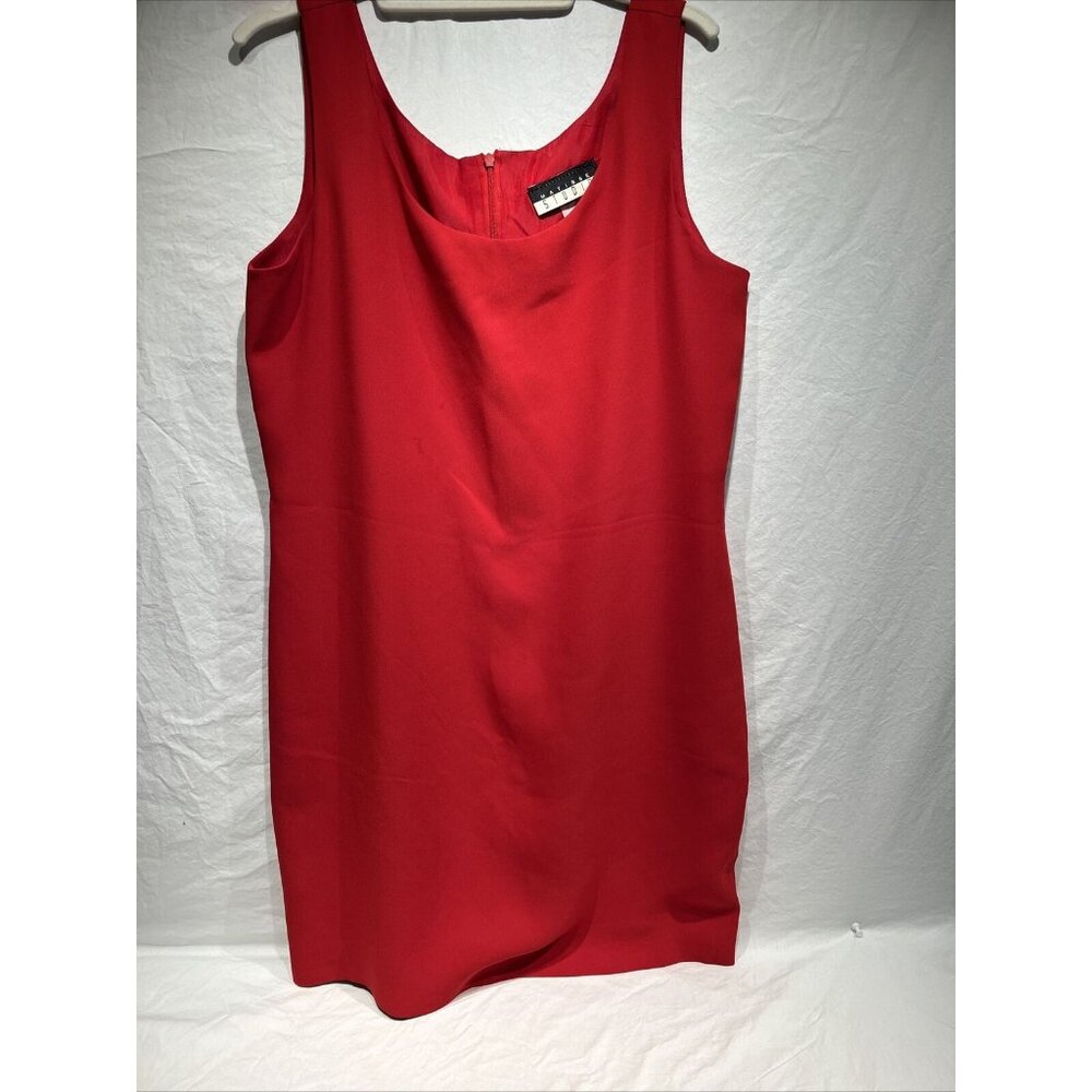 Vintage Matisse‎ Studio Evening Lined Sleeveless Dress Women Large Red Solid